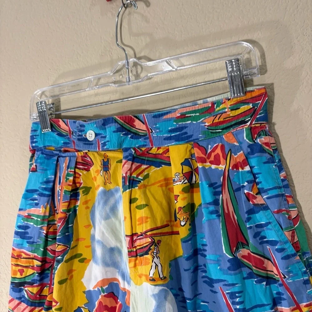 Vtg RALPH LAUREN POLO BEACH BOAT SKI BEAR STADIUM Shorts Womens Sz 8 Retro Beach - Picture 2 of 12
